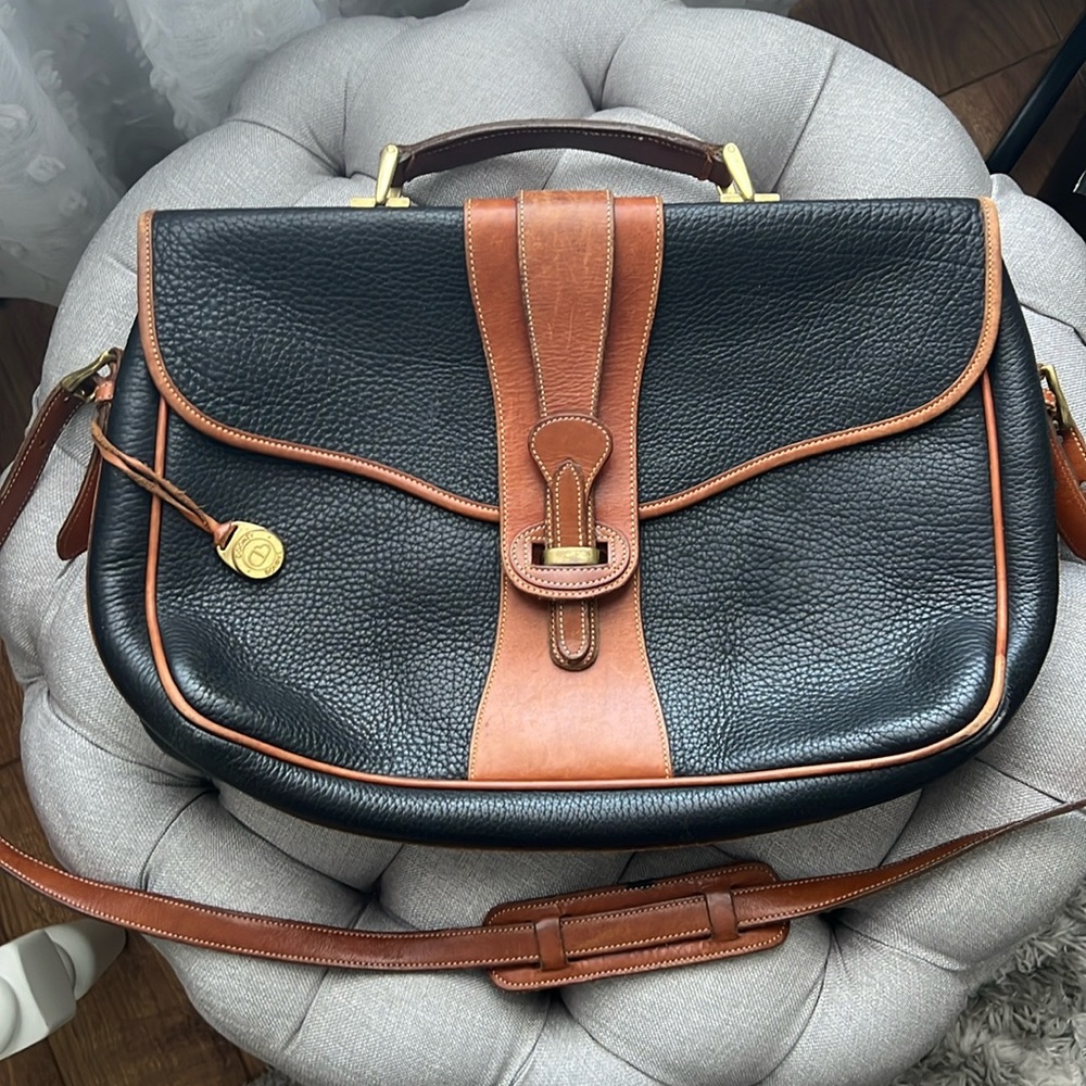 Dooney & Bourke Vintage Licorice Whip Black Dooney Equestrian Briefcase